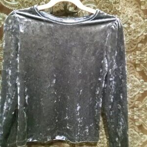 Girls' Long Sleeve Velour Shirt - Cat & Jack™ Black Size Small NWT
